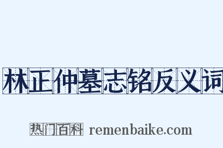 林正仲墓志铭反义词是什么意思的图片